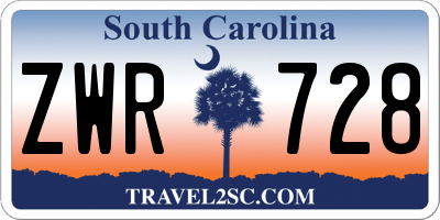SC license plate ZWR728