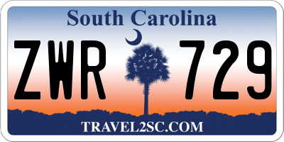 SC license plate ZWR729