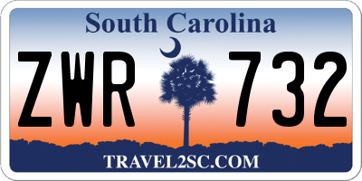 SC license plate ZWR732