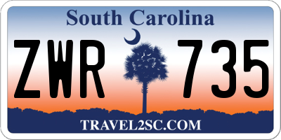 SC license plate ZWR735