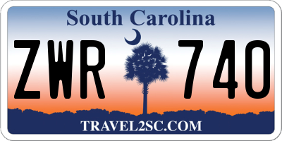 SC license plate ZWR740