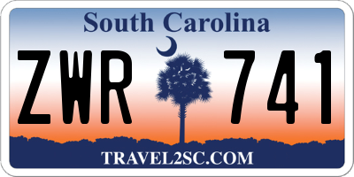 SC license plate ZWR741