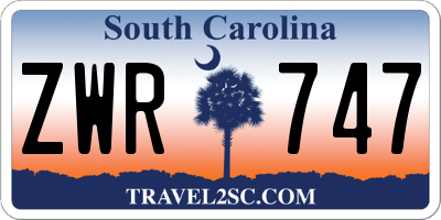 SC license plate ZWR747