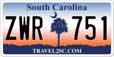 SC license plate ZWR751