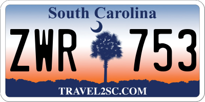 SC license plate ZWR753