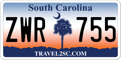SC license plate ZWR755