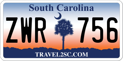 SC license plate ZWR756