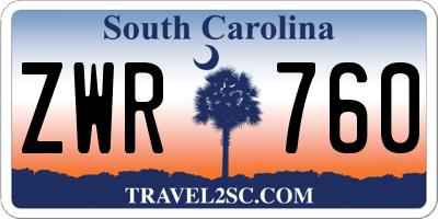 SC license plate ZWR760