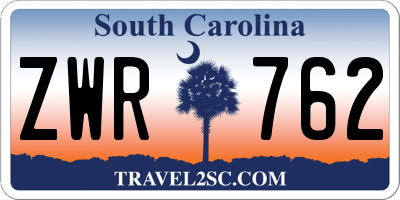 SC license plate ZWR762