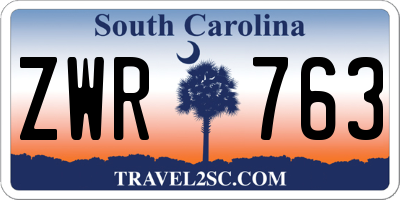 SC license plate ZWR763