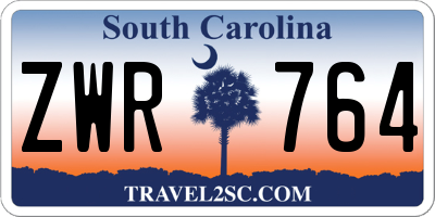 SC license plate ZWR764