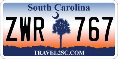 SC license plate ZWR767