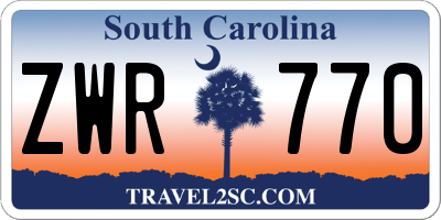 SC license plate ZWR770