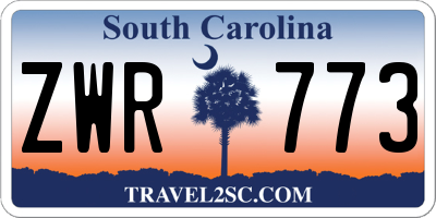 SC license plate ZWR773