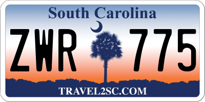 SC license plate ZWR775