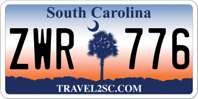 SC license plate ZWR776