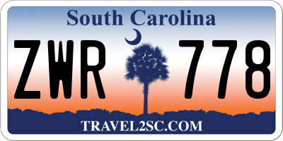 SC license plate ZWR778