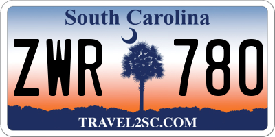 SC license plate ZWR780