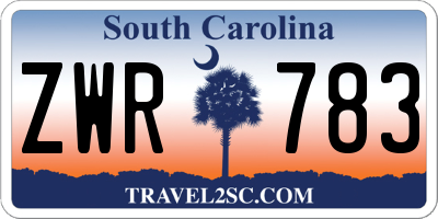 SC license plate ZWR783
