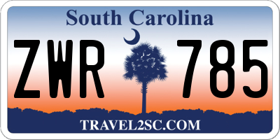 SC license plate ZWR785