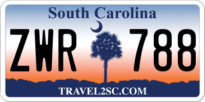 SC license plate ZWR788