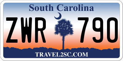 SC license plate ZWR790