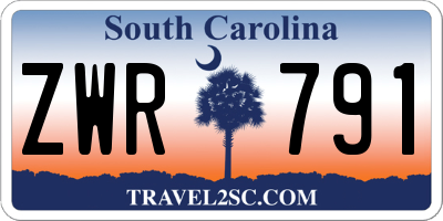 SC license plate ZWR791