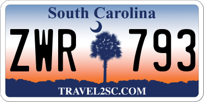 SC license plate ZWR793