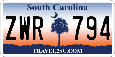 SC license plate ZWR794