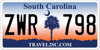 SC license plate ZWR798