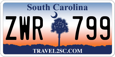 SC license plate ZWR799