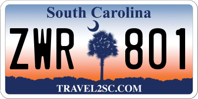 SC license plate ZWR801