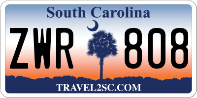 SC license plate ZWR808