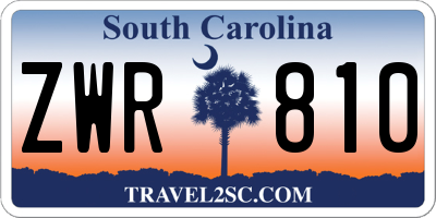 SC license plate ZWR810