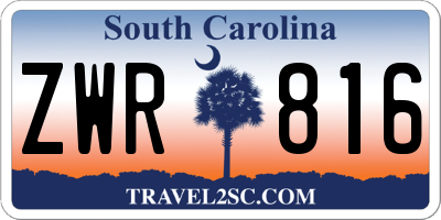 SC license plate ZWR816