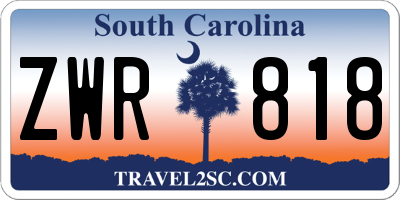 SC license plate ZWR818