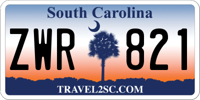 SC license plate ZWR821