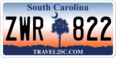 SC license plate ZWR822