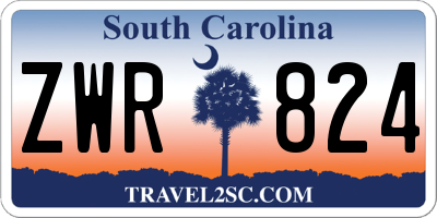 SC license plate ZWR824