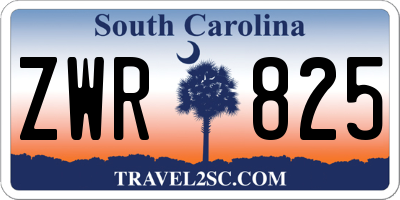 SC license plate ZWR825