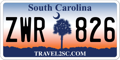 SC license plate ZWR826