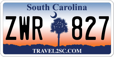 SC license plate ZWR827