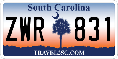 SC license plate ZWR831