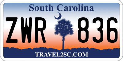 SC license plate ZWR836