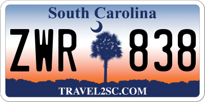SC license plate ZWR838