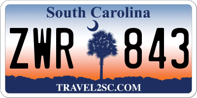 SC license plate ZWR843