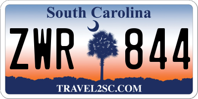 SC license plate ZWR844