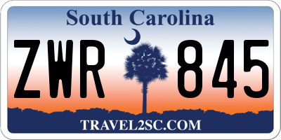 SC license plate ZWR845