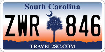 SC license plate ZWR846