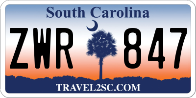 SC license plate ZWR847
